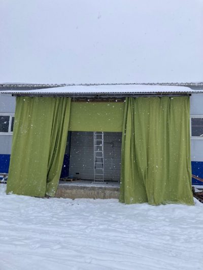 Брезентовая штора для гаража (СКПВ) 4х8 м.